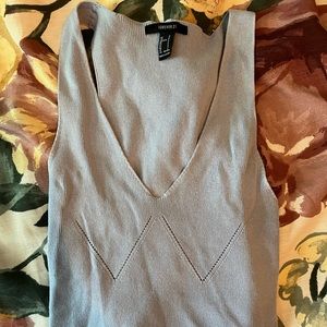 Forever 21; blue sweater crop tank top